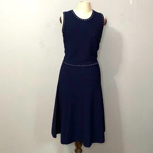 Banana Republic Navy & White Sweater Dress
